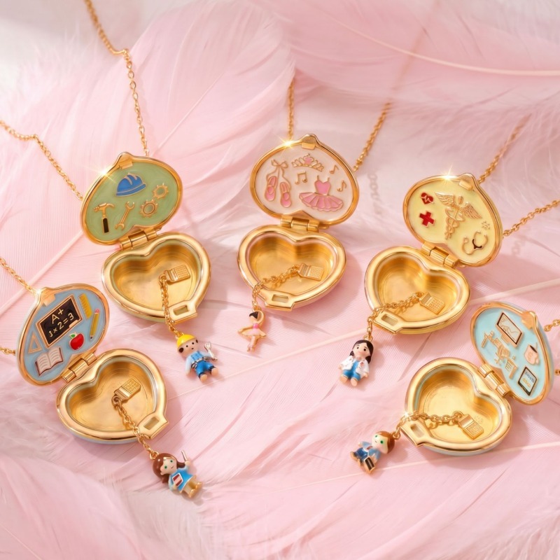 Heart Locket Necklace Photo - Vintage Heart Shape Photo Locket Necklace