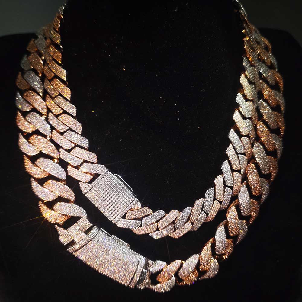 Cuban Link Chain 12Mm - Nuoya Two Tone Mosaic Chain Full