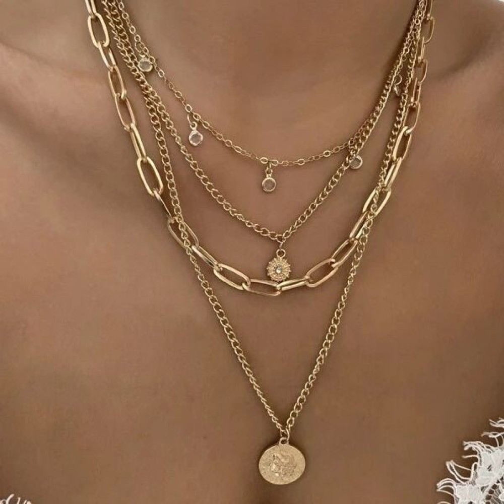 Bohemian Style Portrait Pendan - Layered Pendant Necklace Aesthetic recension och pris