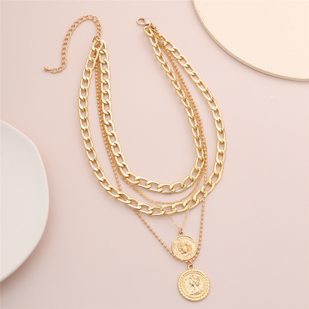 Bohemian Style Portrait Pendan - Layered Pendant Necklace Aesthetic recension och pris