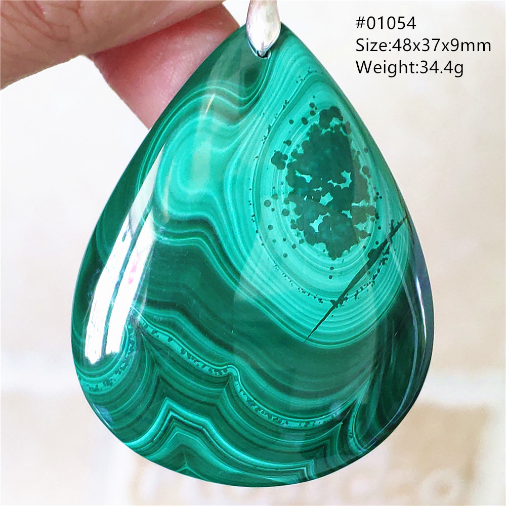 Natural Green Malachite Chryso - 925 Sterling Silver Chain Necklace Men recension och pris