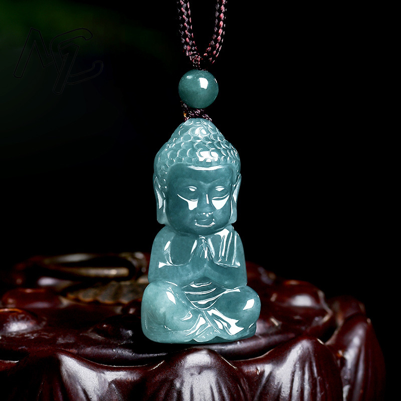 Natural Real Emerald Jade Blue - Necklaces recension och pris