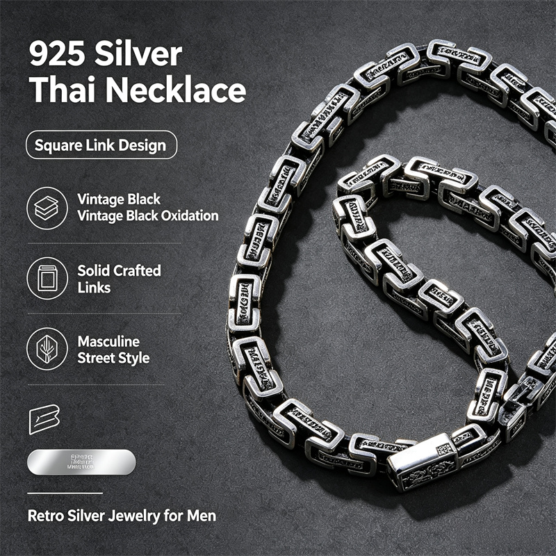OUYADI 925 Sterling Silver Ret - 925 Sterling Silver Chain Necklace Men recension och pris