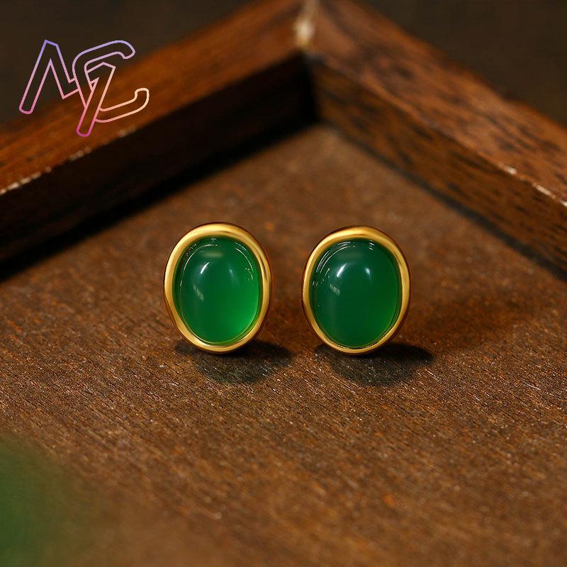 Green Natural Jade Earrings Ta - Earrings recension och pris