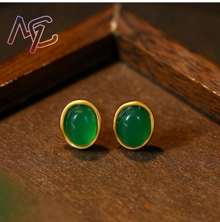 Green Natural Jade Earrings Ta - Earrings recension och pris