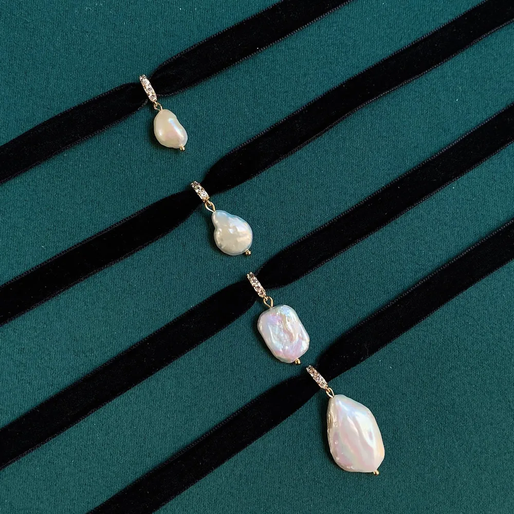 Black Velvet Ribbon Choker Irr - Pearl Choker Necklace Vintage recension och pris