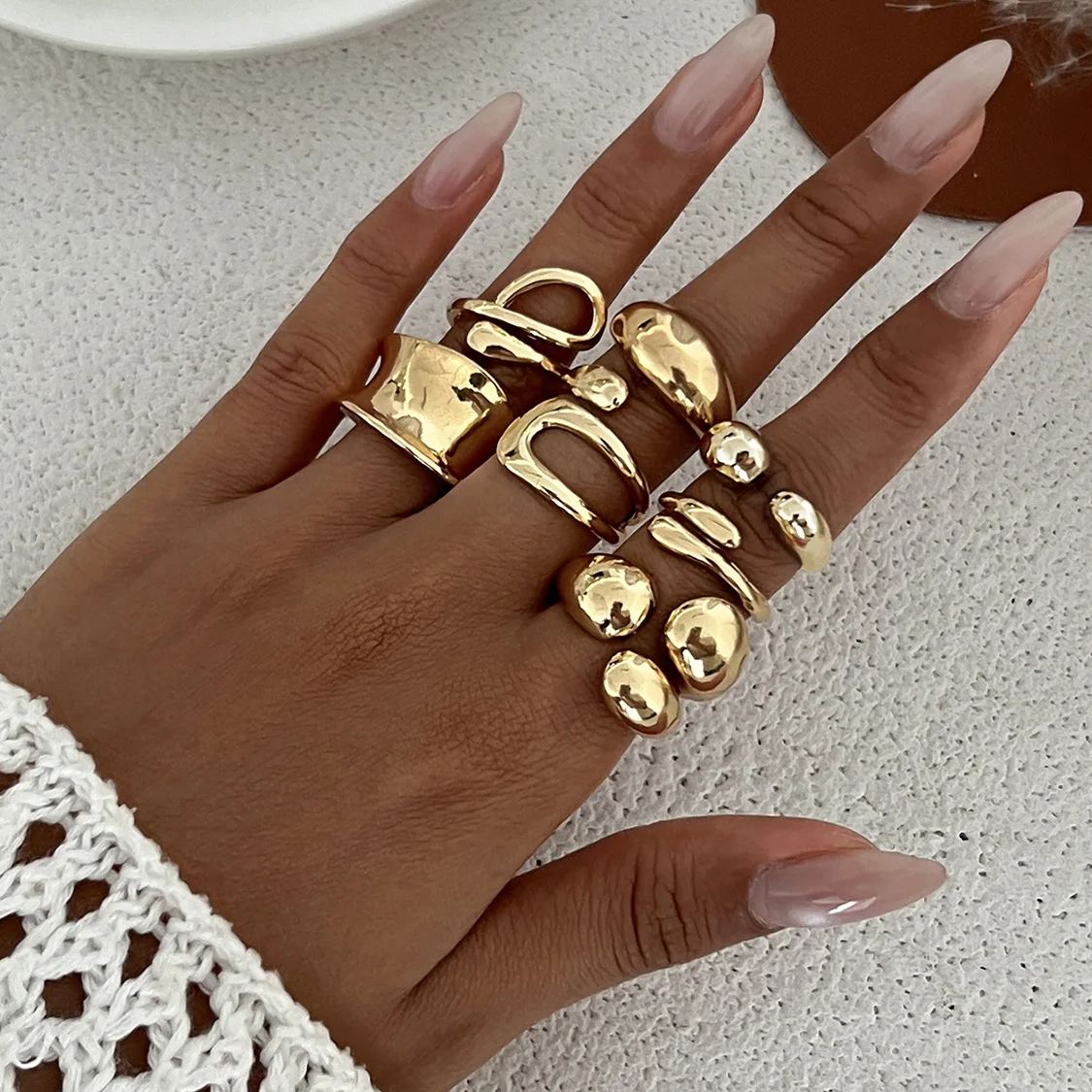DIEZI One Set Fashion Hollow G - Vintage Punk Knuckle Rings Set recension och pris
