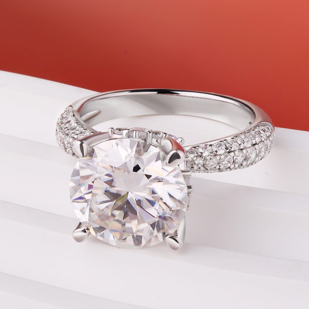 BXINY D Color 5CT Moissanite R - Moissanite Engagement Ring 1 Carat recension och pris