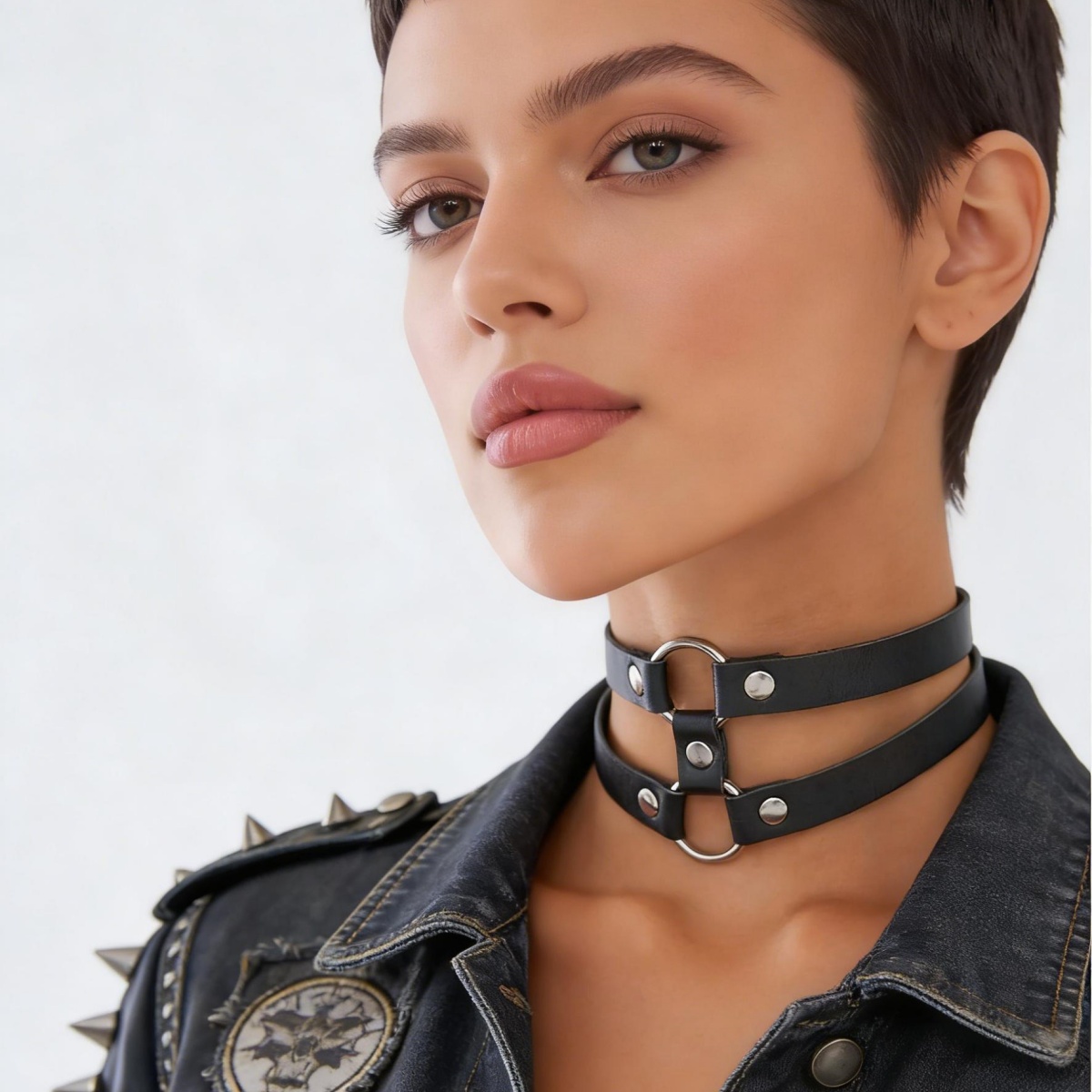 Fashion PU Leather Spiked Chok - Goth Punk Spike Choker recension och pris