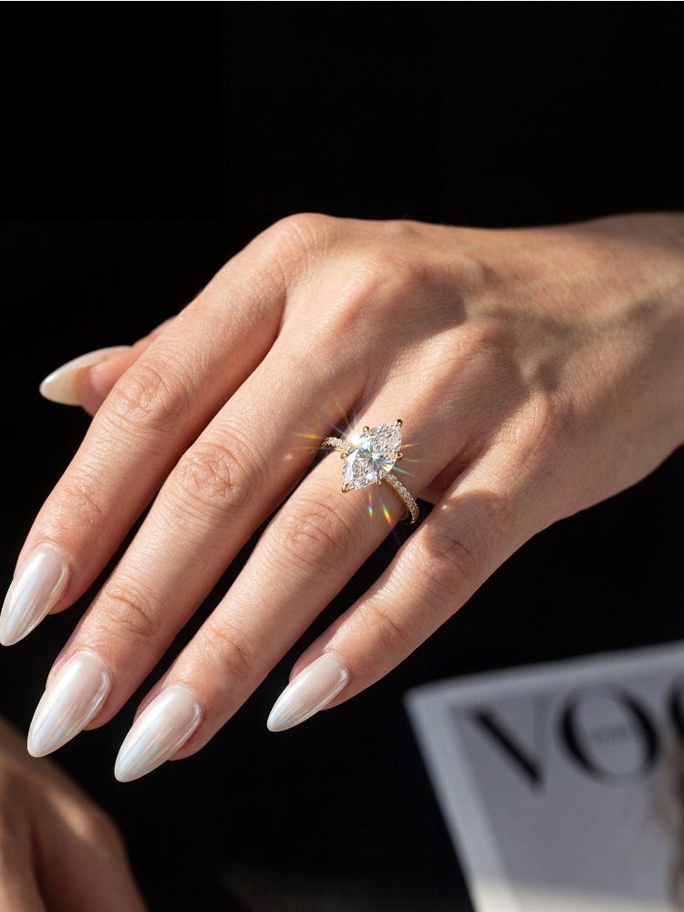 Real 2ct Real Moissanite Diamo - Moissanite Engagement Ring 1 Carat recension och pris
