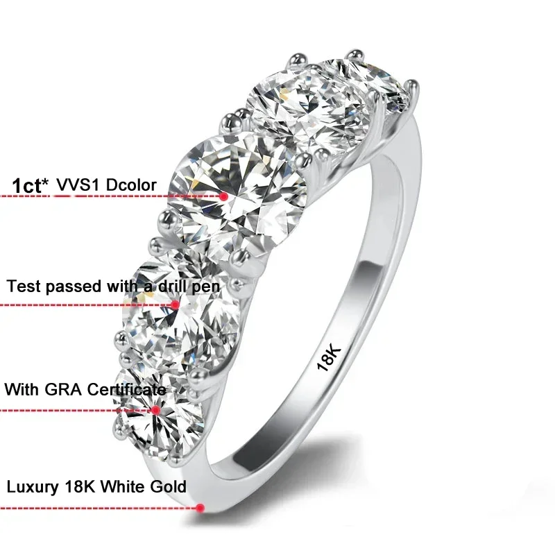 Luxury 18K White Gold Wedding  - Moissanite Engagement Ring 1 Carat recension och pris