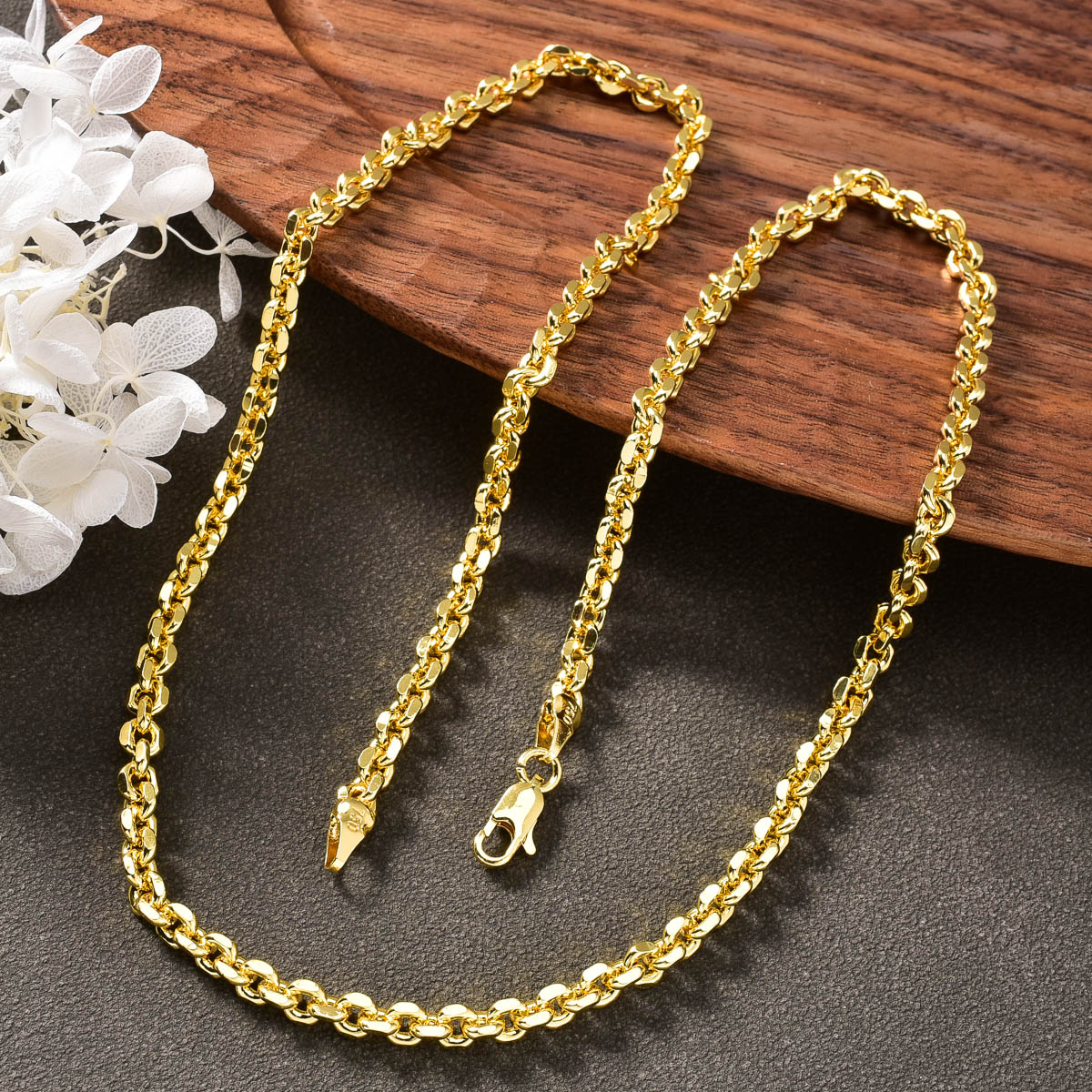 Italian 750 Men's Women's Neck - Cuban Link Chain 12Mm recension och pris