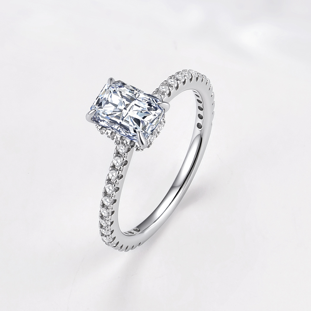 S925 Sterling Silver Simple Fo - Moissanite Engagement Ring 1 Carat recension och pris