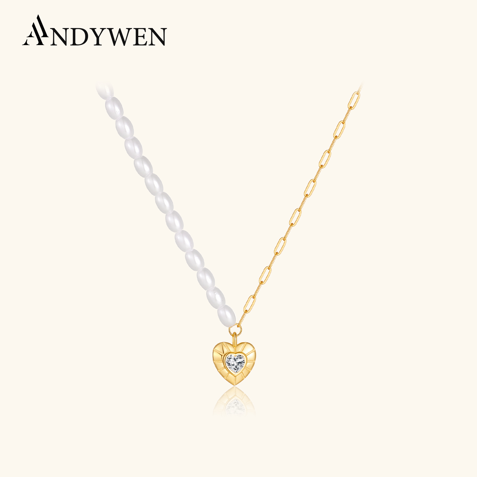 ANDYWEN 925 Sterling Silver As - Pearl Choker Necklace Vintage recension och pris
