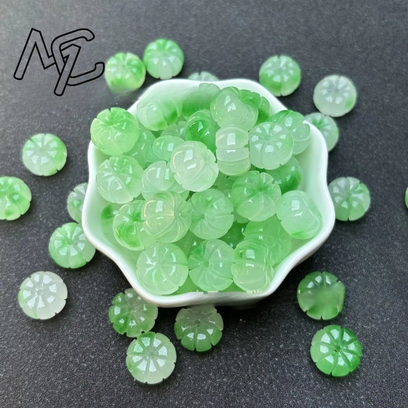 10pcs A Green Jade Pumpkin Bea - Earrings recension och pris