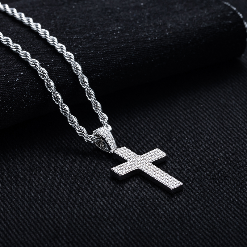 MossanRappr Moissanite Bling C - 925 Sterling Silver Chain Necklace Men recension och pris