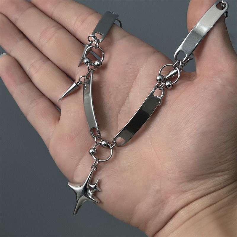 Hiphop Stainless Steel Punk St - Goth Punk Spike Choker recension och pris
