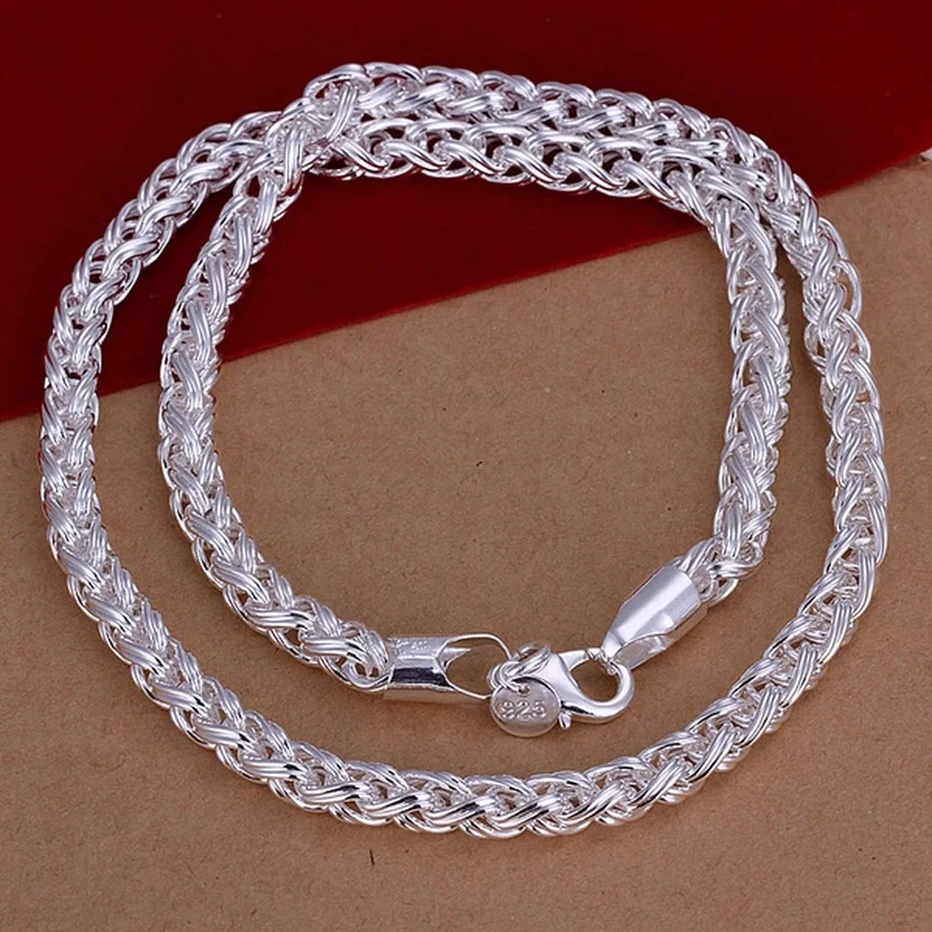 50cm 925 Sterling Silver 6MM N - 925 Sterling Silver Chain Necklace Men recension och pris