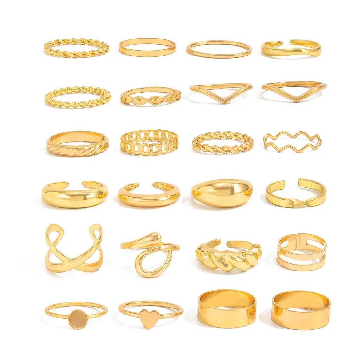 KunJoe 24Pcs/Set Trendy Irregu - Vintage Punk Knuckle Rings Set recension och pris