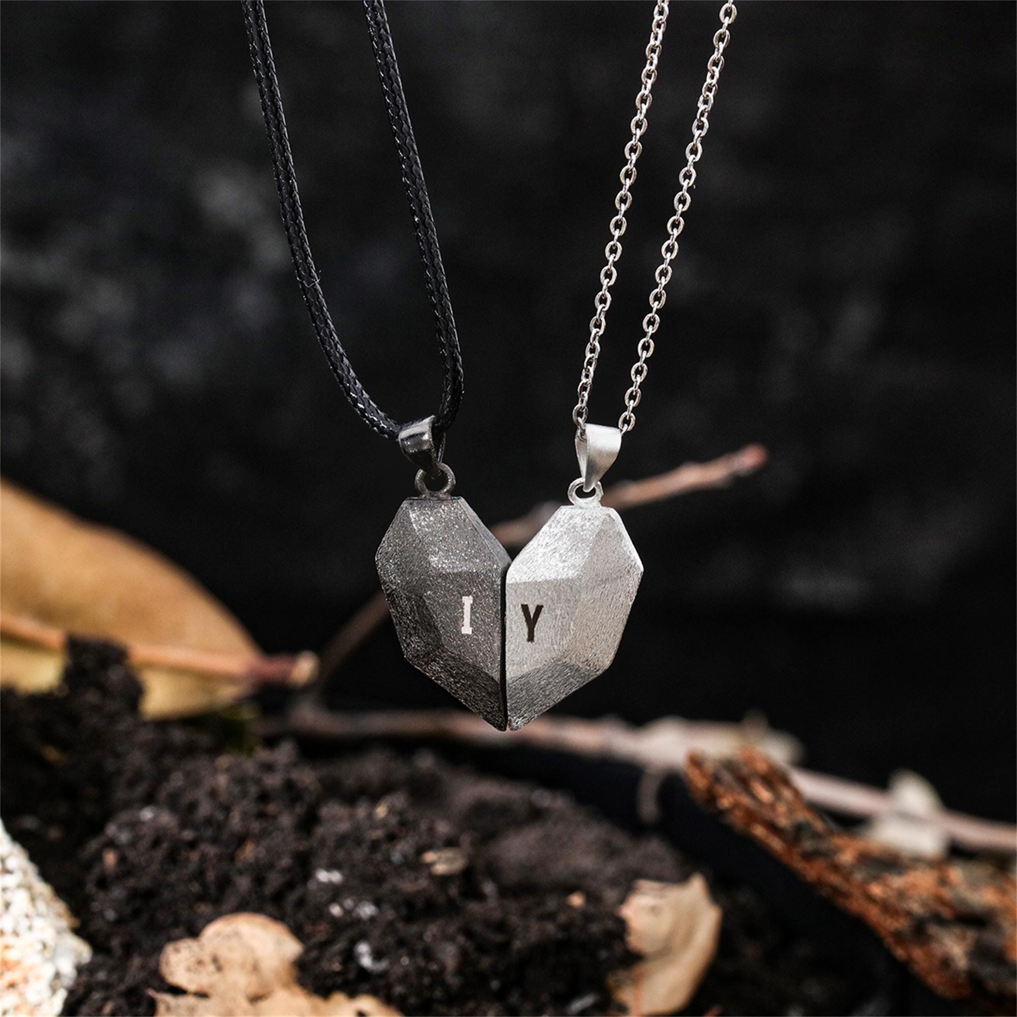 Custom couple magnetic heart n - Magnetic Couple Matching Necklaces recension och pris