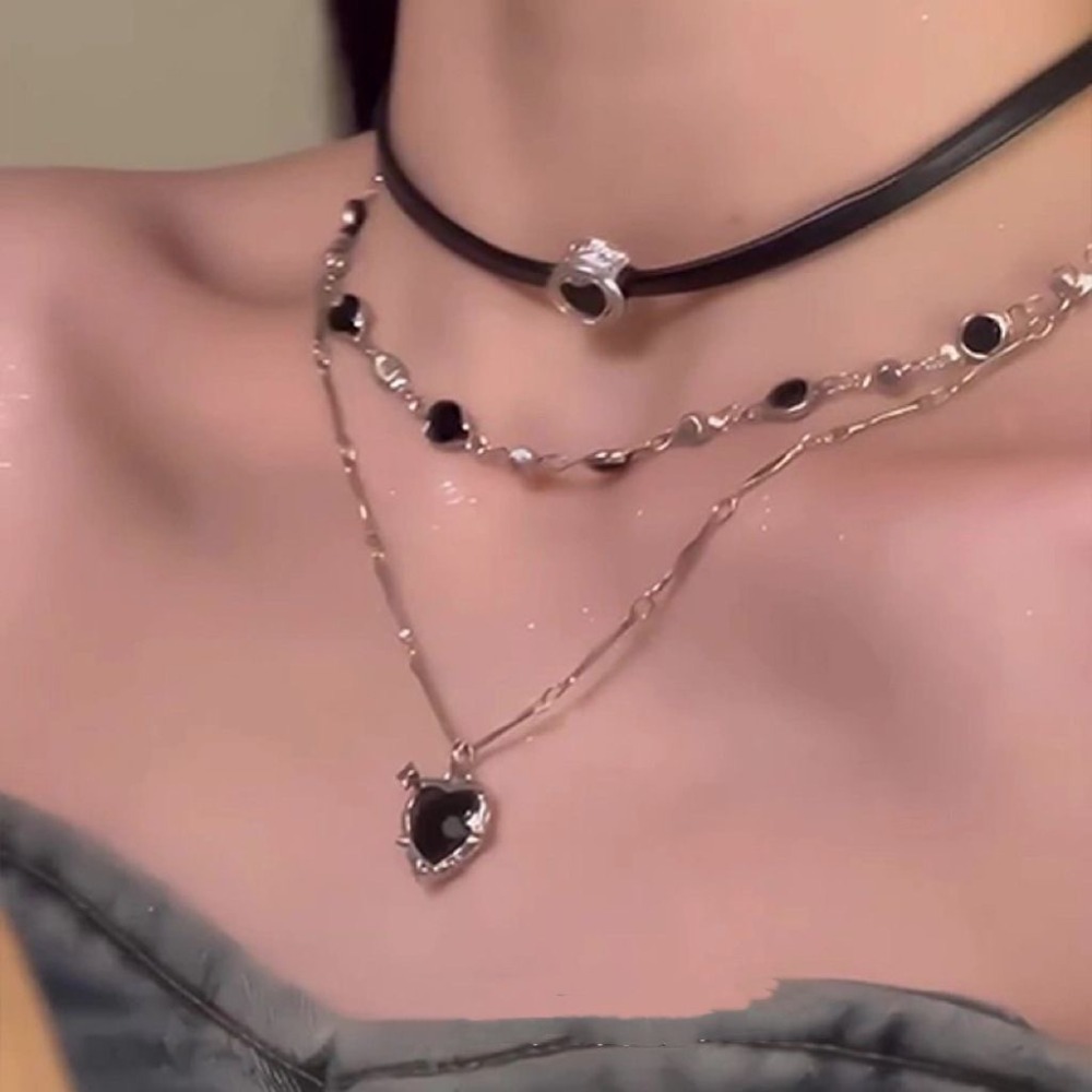Y2K Gothic Love Heart Pendant  - Layered Pendant Necklace Aesthetic recension och pris