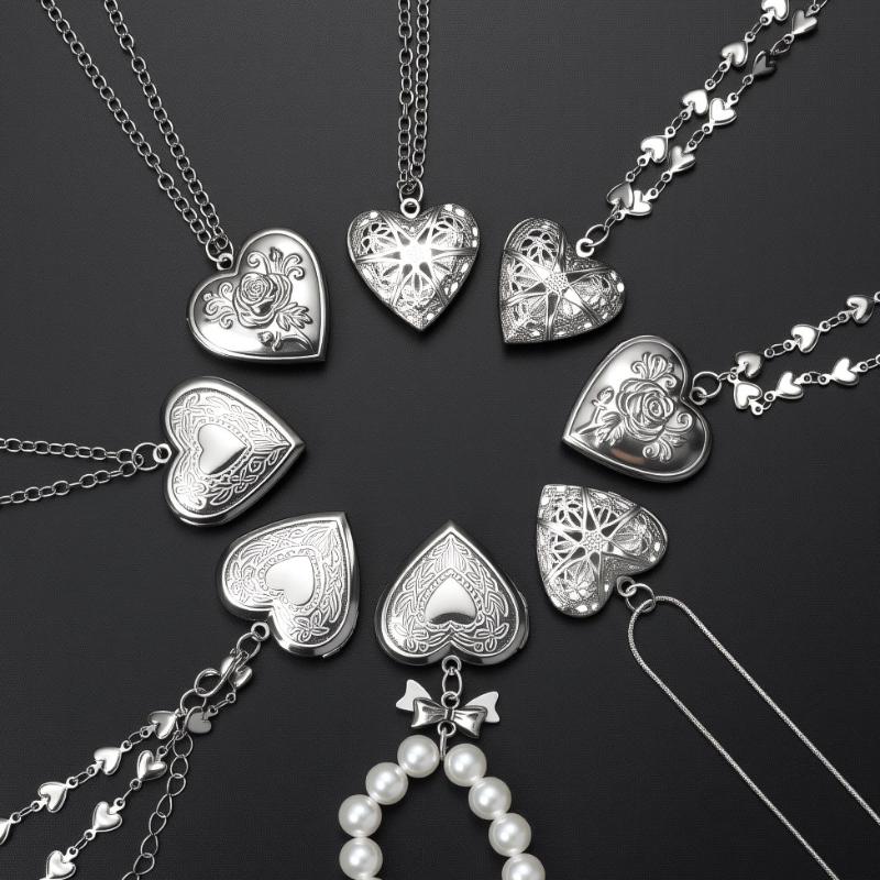 Gothic Vintage Heart Necklace  - Heart Locket Necklace Photo recension och pris