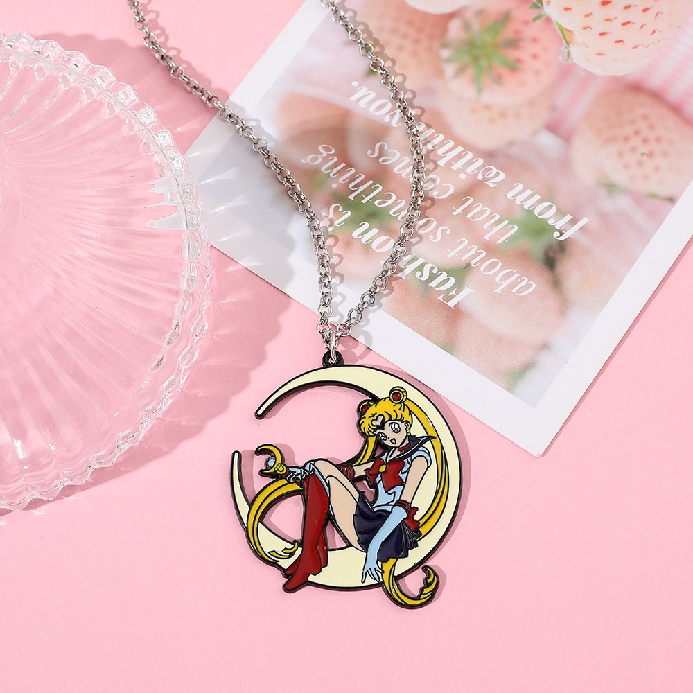 Sweet Anime Metal Enamel Neckl - Anime Pendant Necklace recension och pris