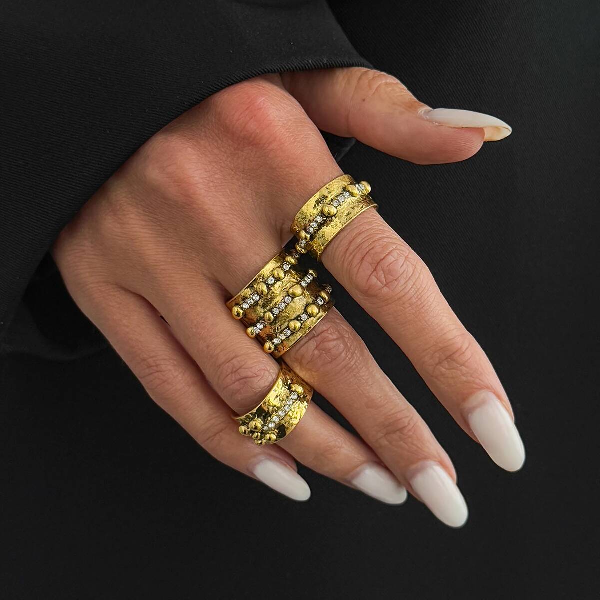 Ingemark 3Pcs Vintage Inlay Rh - Vintage Punk Knuckle Rings Set recension och pris