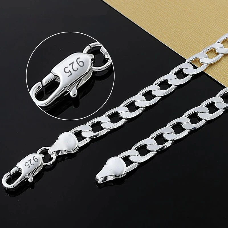 925 Sterling Silver Necklace F - Cuban Link Chain 12Mm recension och pris