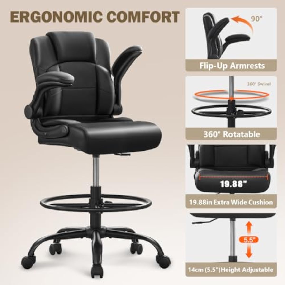 Ergonomic Tall Stool for Stand - Rings recension och pris