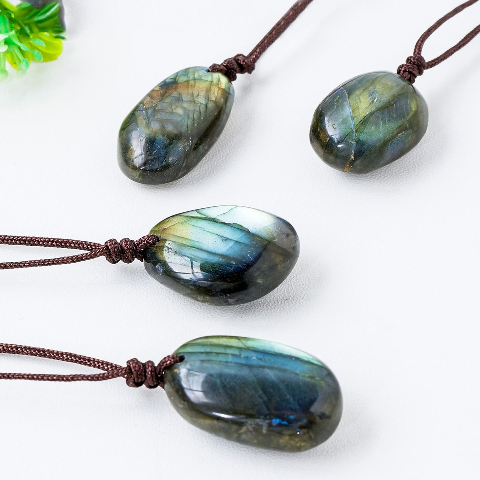 Natural Labradorite Pendant Ne - Crystal Pendant Necklace Natural Stone recension och pris