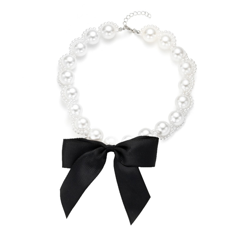 Faux Pearl Ribbon Choker Neckl - Pearl Choker Necklace Vintage recension och pris