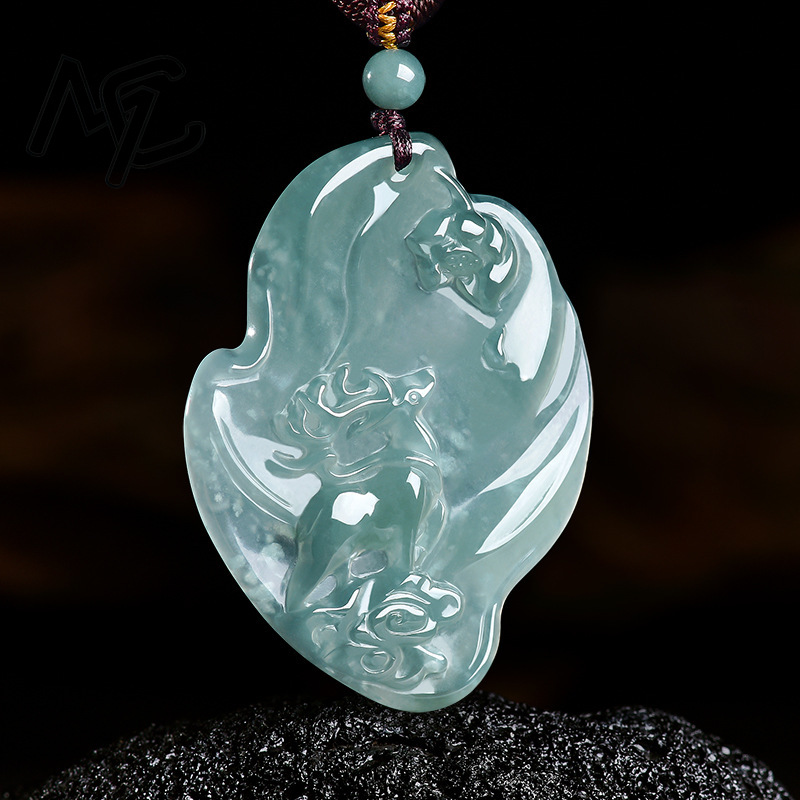 Real Natural Emerald Jade Blue - Necklaces recension och pris