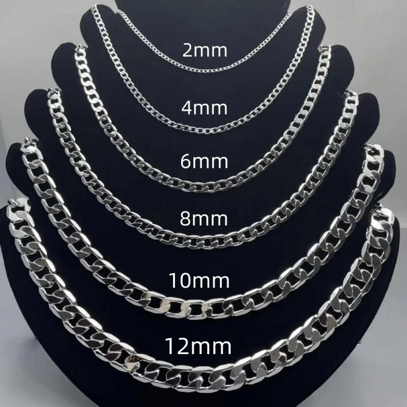 Men's 925 Sterling Silver Neck - Cuban Link Chain 12Mm recension och pris