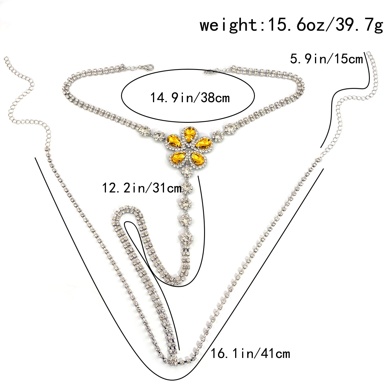1pc Flower Shaped Sexy Rhinest - Body Jewelry recension och pris