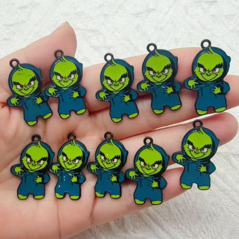 10pcs alloy drip oil cartoon C - Earrings recension och pris
