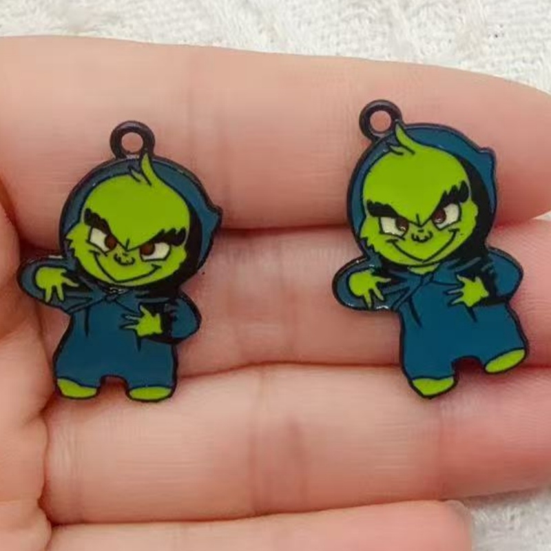 10pcs alloy drip oil cartoon C - Earrings recension och pris