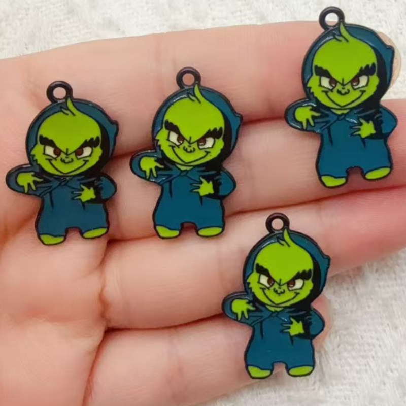 10pcs alloy drip oil cartoon C - Earrings recension och pris