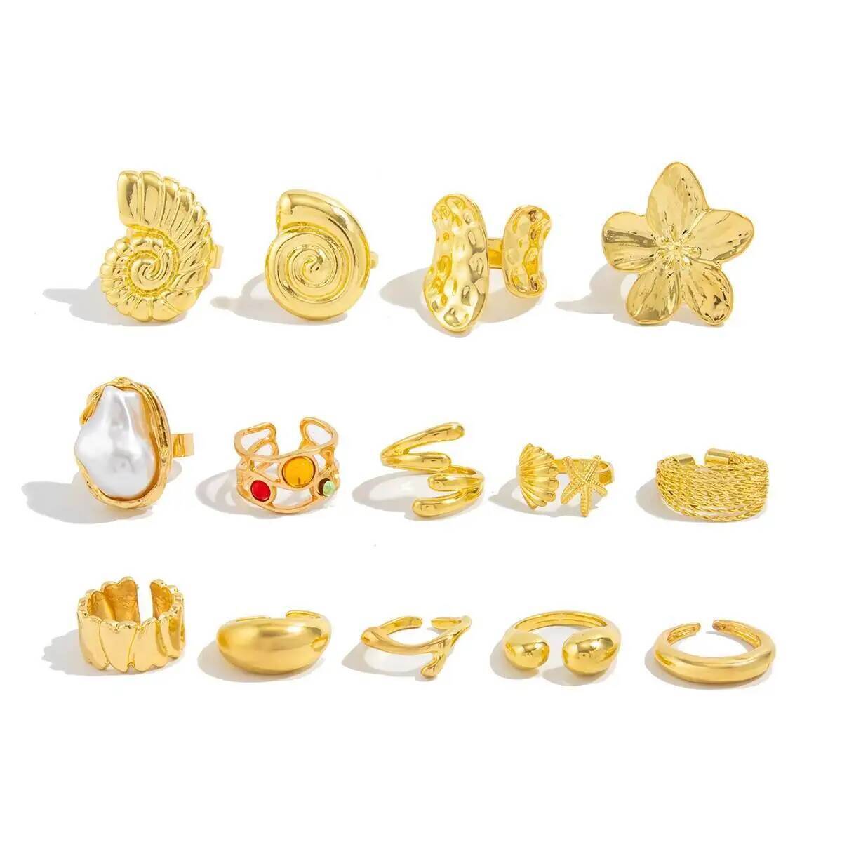 IngeSight.Z 14 Pcs/Set Hip Hop - Vintage Punk Knuckle Rings Set recension och pris
