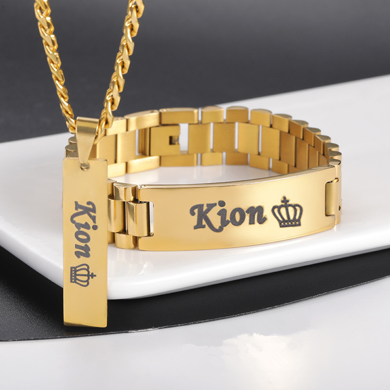 Custom Men Name Necklace Big B - Custom Name Necklace Stainless Steel recension och pris