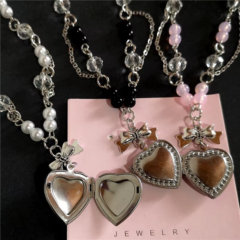 Goth Y2K Heart Locket Pendant  - Heart Locket Necklace Photo recension och pris