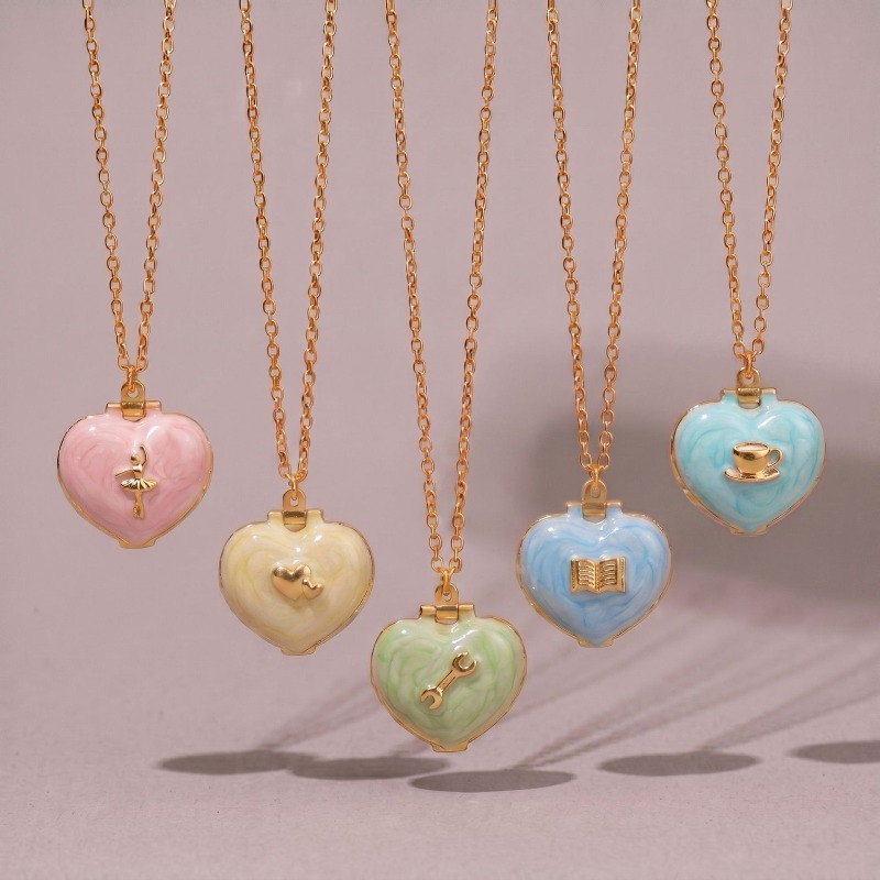 Vintage Heart Shape Photo Lock - Heart Locket Necklace Photo recension och pris