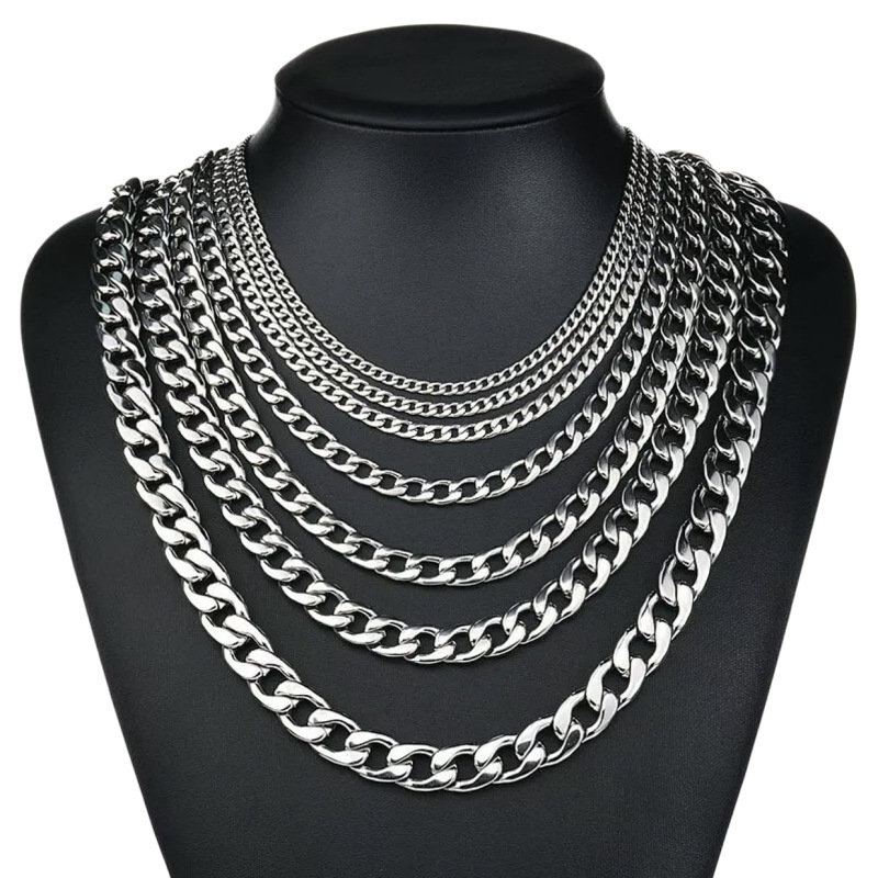 YQ 3MM-10MM 316L Stainless Ste - Cuban Link Chain 12Mm recension och pris