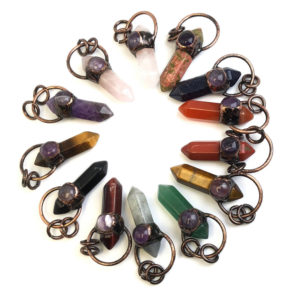 Natural Stone Crystal Quartz P - Crystal Pendant Necklace Natural Stone recension och pris
